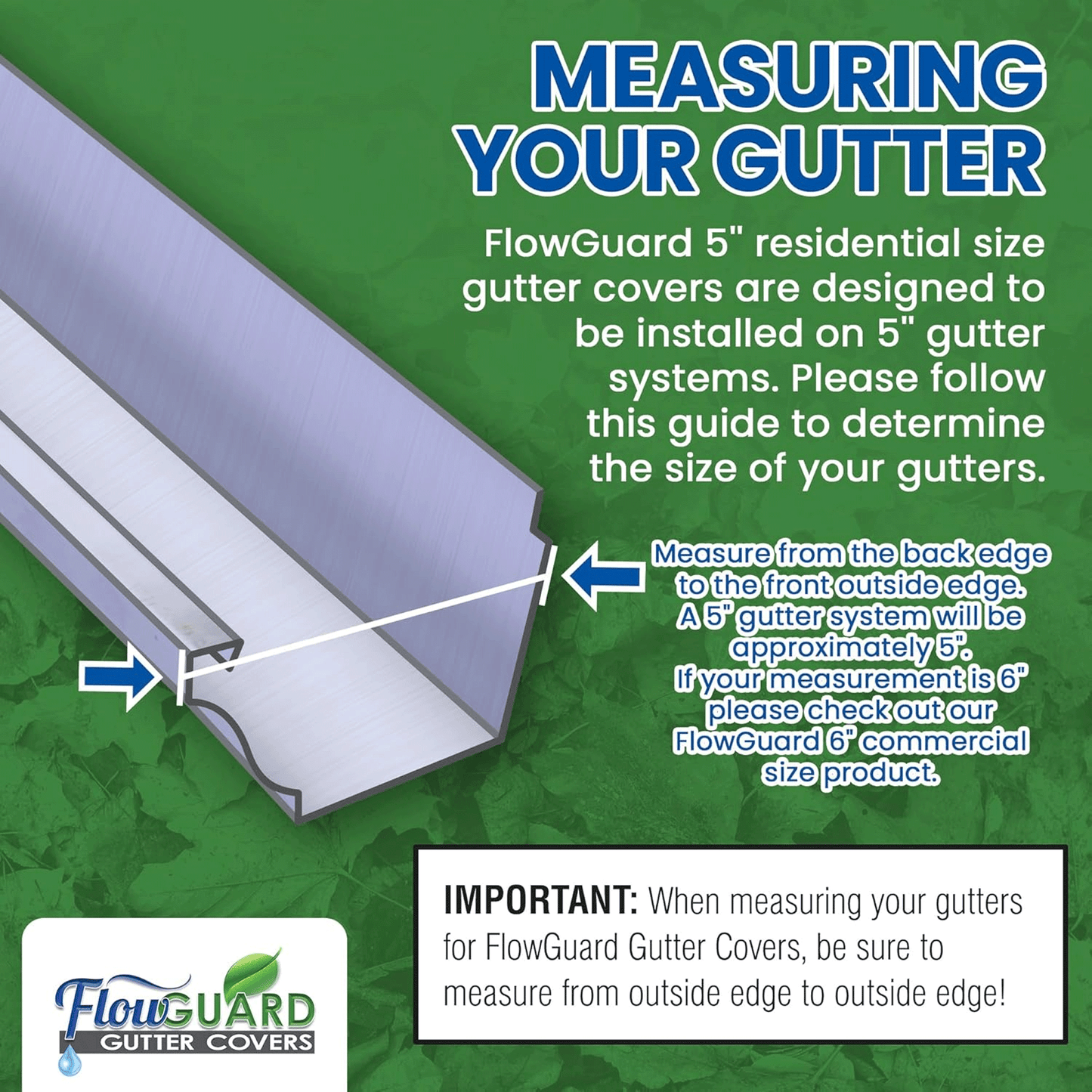 6"COMMERCIAL FlowGuard USA Made Professional DIY 6 Inch 50-Year Gutter Cover System - White - Aluminum Gutter Guards